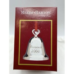 Vintage 2008 Reed & Barton Sliver Plated Christmas Bell Ornament